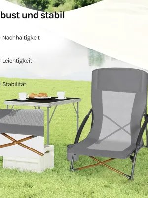 WOLTU Chaise de camping en plein air Chaise de plage pliante portable avec accoudoirs et porte-boissons Chaise de pêche légère avec sac de transport