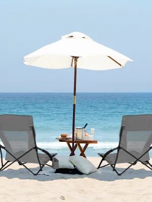 WOLTU Chaise de camping en plein air Chaise de plage pliante portable avec accoudoirs et porte-boissons Chaise de pêche légère avec sac de transport